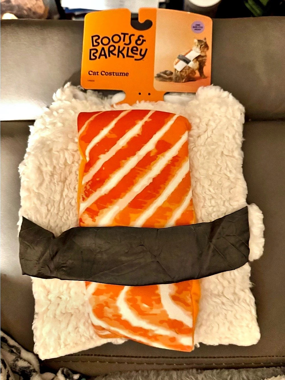 Boots & Barkley Cat Sushi Halloween Costume White & Orange
